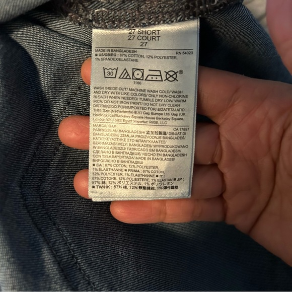 Gap 1969 Resolution Slim Straight Size 27 Short in Dark Wash GUC - Picture 9 of 9